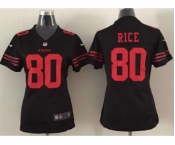nike women nfl jerseys san francisco 49ers #80 jerry rice black[nike]