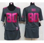 nike women nfl jerseys san francisco 49ers #80 jerry rice dk.grey[breast cancer awareness]