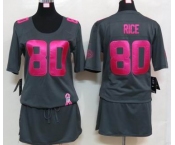 nike women nfl jerseys san francisco 49ers #80 jerry rice dk.grey[breast cancer awareness]