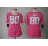 nike women nfl jerseys san francisco 49ers #80 jerry rice pink[breast cancer awareness]