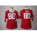nike women nfl jerseys san francisco 49ers #80 jerry rice red[breast cancer awareness]