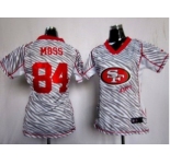 nike women nfl jerseys san francisco 49ers #84 moss [fem fan zebra]