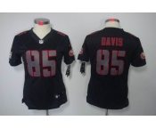 nike women nfl jerseys san francisco 49ers #85 davis black[nike impact limited]