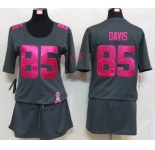 nike women nfl jerseys san francisco 49ers #85 davis dk.grey[breast cancer awareness]