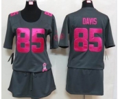 nike women nfl jerseys san francisco 49ers #85 davis dk.grey[breast cancer awareness]