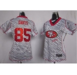 nike women nfl jerseys san francisco 49ers #85 davis [fem fan zebra]