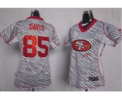nike women nfl jerseys san francisco 49ers #85 davis [fem fan zebra]