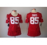 nike women nfl jerseys san francisco 49ers #85 davis red[breast cancer awareness]