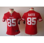 nike women nfl jerseys san francisco 49ers #85 davis red[nike limited]