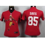 nike women nfl jerseys san francisco 49ers #85 davis red[portrait fashion]