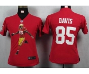 nike women nfl jerseys san francisco 49ers #85 davis red[portrait fashion]
