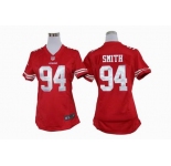 nike women nfl jerseys san francisco 49ers #94 smith red[nike]