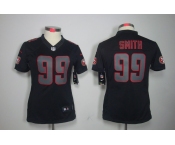 nike women nfl jerseys san francisco 49ers #99 smith black[nike impact limited]