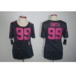 nike women nfl jerseys san francisco 49ers #99 smith dk.grey[breast cancer awareness]