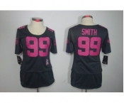 nike women nfl jerseys san francisco 49ers #99 smith dk.grey[breast cancer awareness]