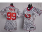 nike women nfl jerseys san francisco 49ers #99 smith [fem fan zebra]