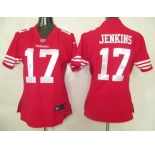 nike womens nfl san francisco 49ers #17 jenkins red[nike]