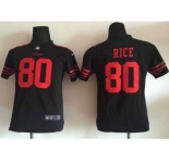 Nike Youth New 49ers #80 Jerry Rice Black Alternate Stitched jerseys