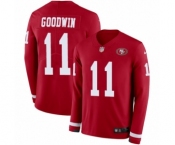 Youth Nike San Francisco 49ers #11 Marquise Goodwin Limited Red Therma Long Sleeve NFL Jersey