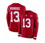Youth Nike San Francisco 49ers #13 Aaron Burbridge Limited Red Therma Long Sleeve NFL Jersey