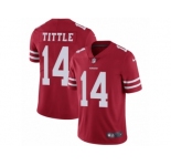 Youth Nike San Francisco 49ers #14 Y.A. Tittle Vapor Untouchable Limited Red Team Color NFL Jersey