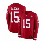 Youth Nike San Francisco 49ers #15 Pierre Garcon Limited Red Therma Long Sleeve NFL Jersey