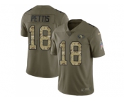 Youth Nike San Francisco 49ers #18 Dante Pettis Olive Camo Stitched NFL Limited 2017 Salute to Service Jersey