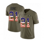 Youth Nike San Francisco 49ers #21 Frank Gore Limited Olive USA Flag 2017 Salute to Service NFL Jersey