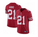 Youth Nike San Francisco 49ers #21 Frank Gore Red Team Color Vapor Untouchable Limited Player NFL Jersey