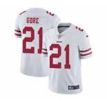 Youth Nike San Francisco 49ers #21 Frank Gore White Vapor Untouchable Elite Player NFL Jersey