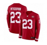 Youth Nike San Francisco 49ers #23 Ahkello Witherspoon Limited Red Therma Long Sleeve NFL Jersey