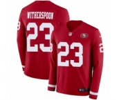 Youth Nike San Francisco 49ers #23 Ahkello Witherspoon Limited Red Therma Long Sleeve NFL Jersey