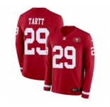 Youth Nike San Francisco 49ers #29 Jaquiski Tartt Limited Red Therma Long Sleeve NFL Jersey