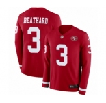 Youth Nike San Francisco 49ers #3 C. J. Beathard Limited Red Therma Long Sleeve NFL Jersey