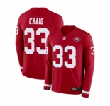 Youth Nike San Francisco 49ers #33 Roger Craig Limited Red Therma Long Sleeve NFL Jersey