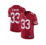 Youth Nike San Francisco 49ers #33 Roger Craig Vapor Untouchable Limited Red Team Color NFL Jersey