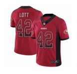 Youth Nike San Francisco 49ers #42 Ronnie Lott Limited Red Rush Drift Fashion NFL Jersey