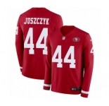 Youth Nike San Francisco 49ers #44 Kyle Juszczyk Limited Red Therma Long Sleeve NFL Jersey