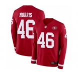 Youth Nike San Francisco 49ers #46 Alfred Morris Limited Red Therma Long Sleeve NFL Jersey