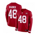 Youth Nike San Francisco 49ers #48 Fred Warner Limited Red Therma Long Sleeve NFL Jersey