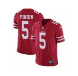 Youth Nike San Francisco 49ers #5 Bradley Pinion Vapor Untouchable Limited Red Team Color NFL Jersey
