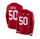 Youth Nike San Francisco 49ers #50 Brock Coyle Limited Red Therma Long Sleeve NFL Jersey