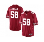 Youth Nike San Francisco 49ers #58 Jeremy Zuttah Limited Red Team Color NFL Jersey