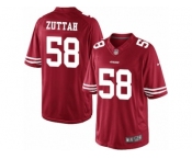 Youth Nike San Francisco 49ers #58 Jeremy Zuttah Limited Red Team Color NFL Jersey