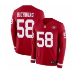 Youth Nike San Francisco 49ers #58 Weston Richburg Limited Red Therma Long Sleeve NFL Jersey