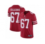 Youth Nike San Francisco 49ers #67 Daniel Kilgore Vapor Untouchable Limited Red Team Color NFL Jersey