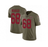 Youth Nike San Francisco 49ers #68 Zane Beadles Limited Olive 2017 Salute to Service NFL Jersey