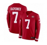Youth Nike San Francisco 49ers #7 Colin Kaepernick Limited Red Therma Long Sleeve NFL Jersey