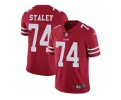 Youth Nike San Francisco 49ers #74 Joe Staley Vapor Untouchable Limited Red Team Color NFL Jersey
