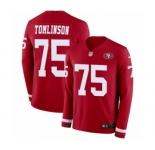 Youth Nike San Francisco 49ers #75 Laken Tomlinson Limited Red Therma Long Sleeve NFL Jersey
